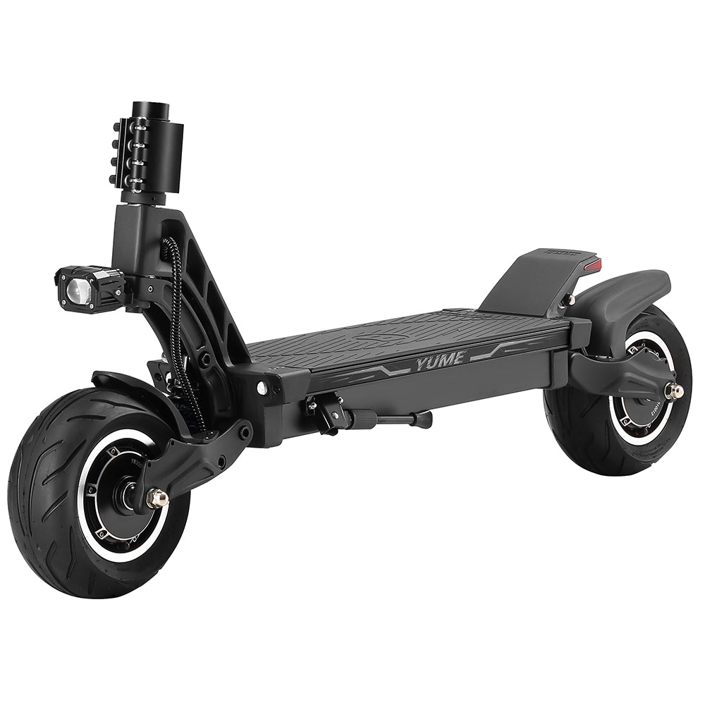 YUME HAWK Pro Electric Scooter, 10x4.5" Tubeless Road Tires 3000W*2 Motor 60V 30Ah Battery 80km/h Max Speed 100km Max Range 3 Gears Shift System Disc Brake Adjustable Hydraulic Suspension NFC APP Control