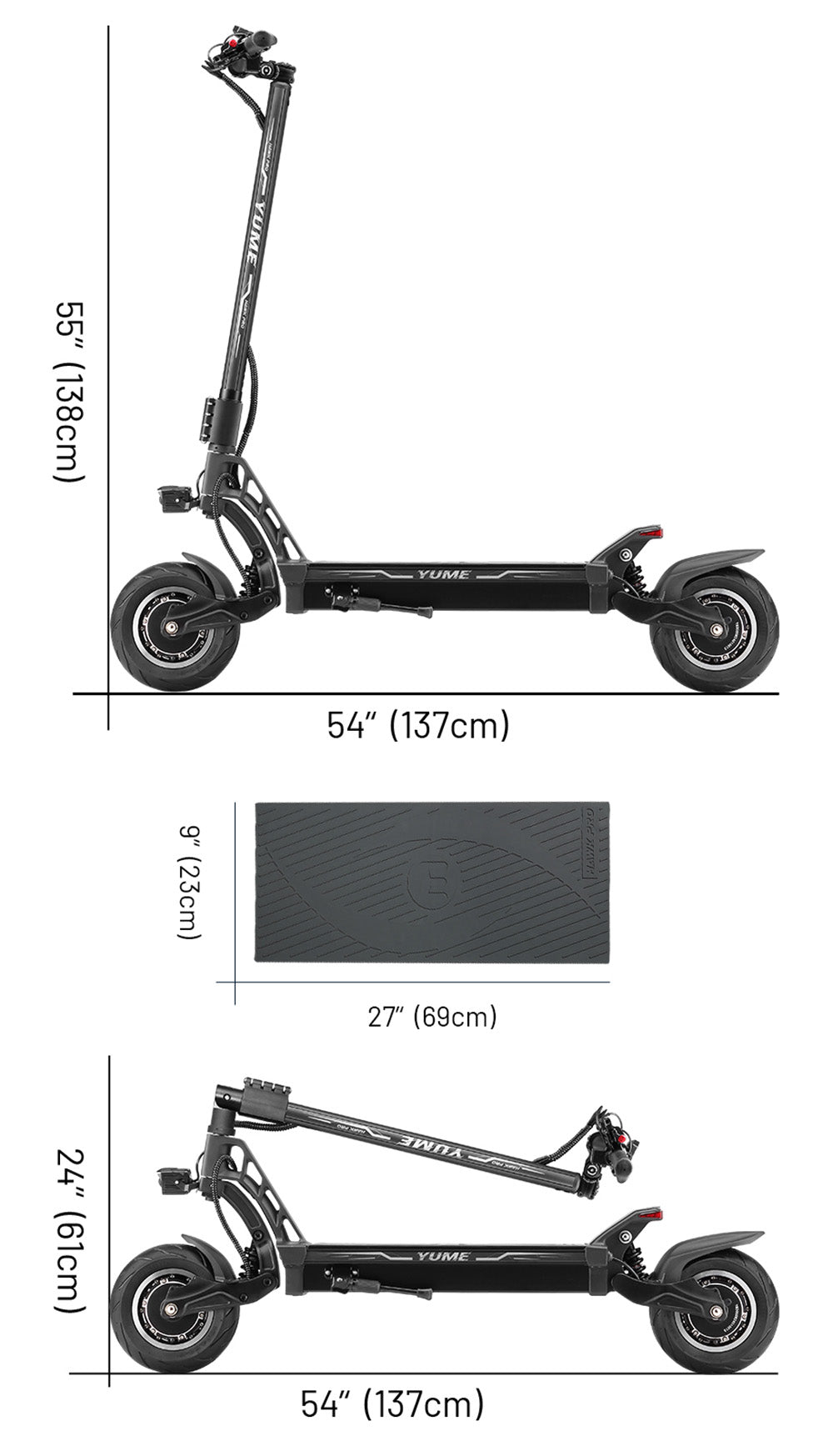YUME HAWK Pro Electric Scooter, 10x4.5