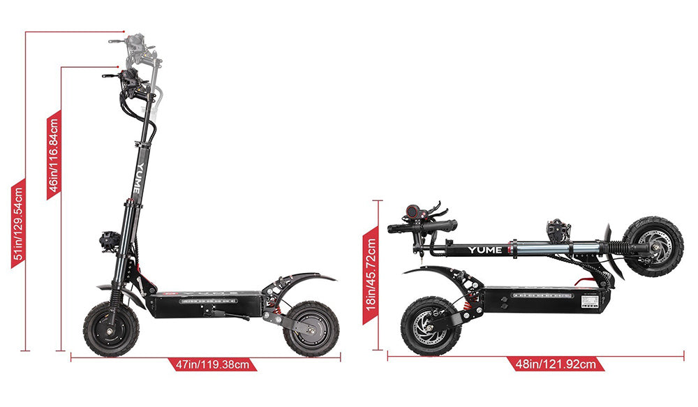 YUME Y10 Electric Scooter, 1200*2 Motor, 52V 23.4Ah Battery, 10